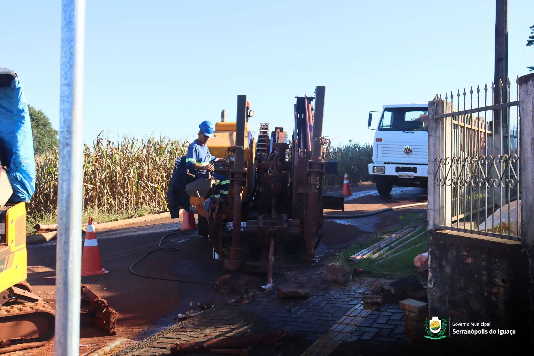 Rede de esgoto começa a ser construída em Serranópolis do Iguaçu